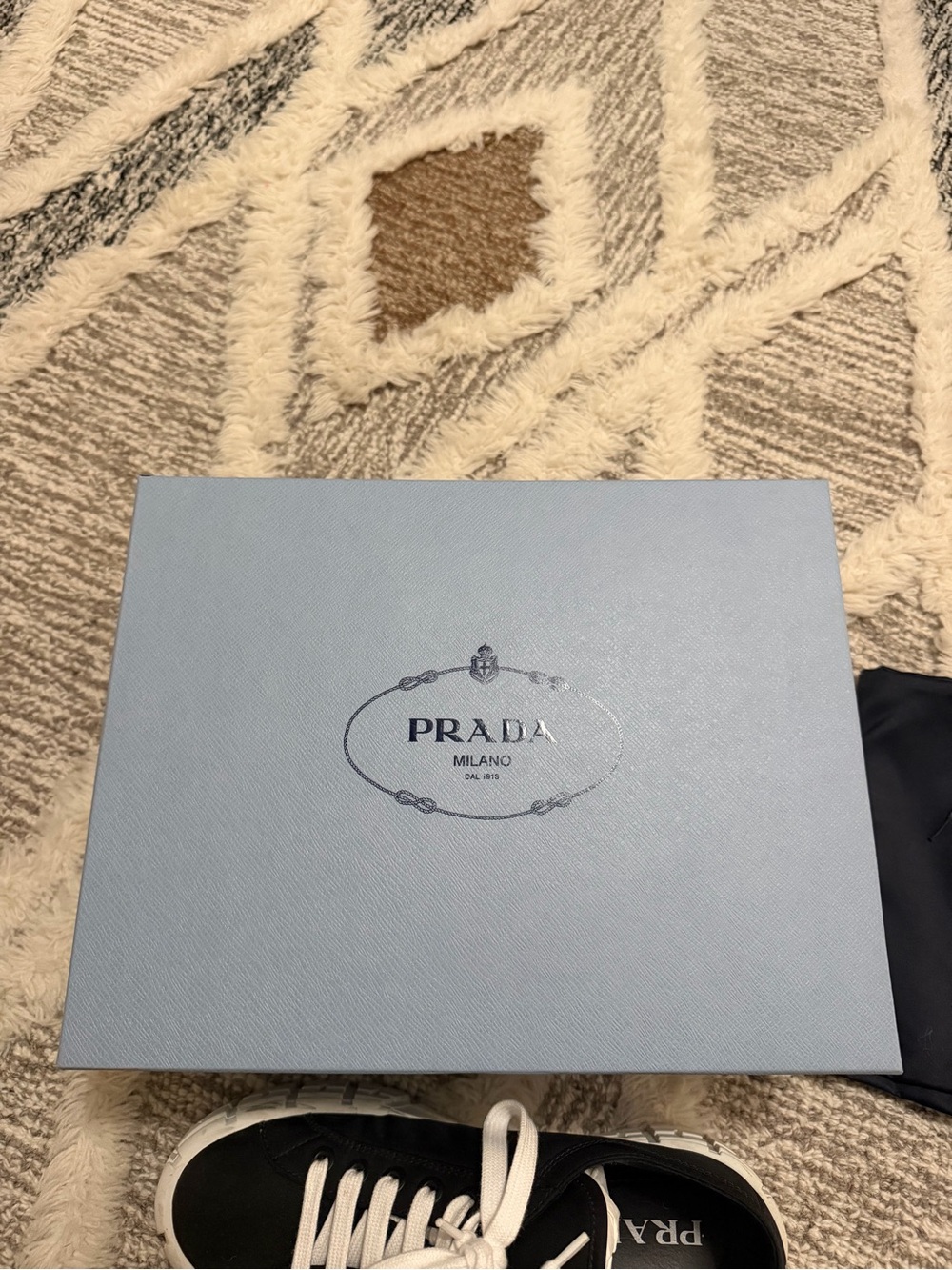 Prada Double Wheel Re-nylon Gabardine Women Sneakers - Black/white - Picture 3 of 16
